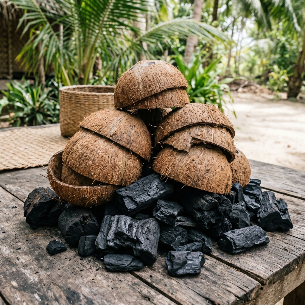 Raw Coconut Shell Charcoal
